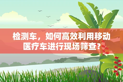检测车，如何高效利用移动医疗车进行现场筛查？