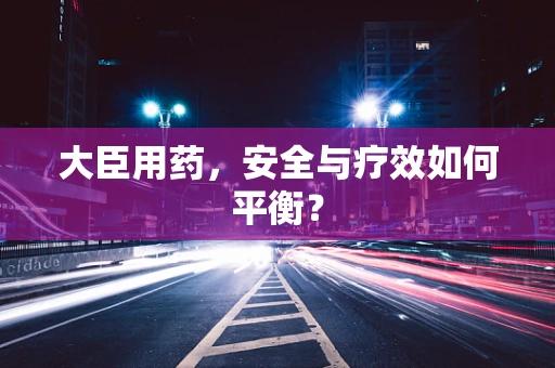 大臣用药，安全与疗效如何平衡？