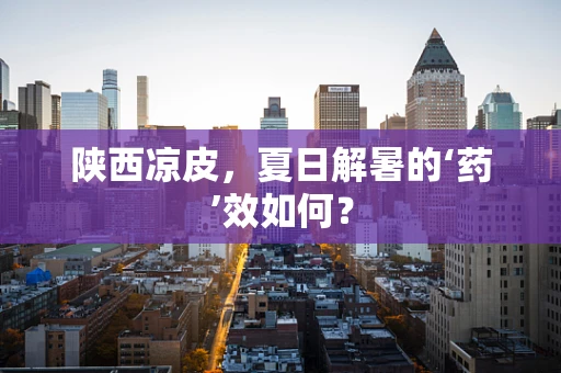陕西凉皮，夏日解暑的‘药’效如何？