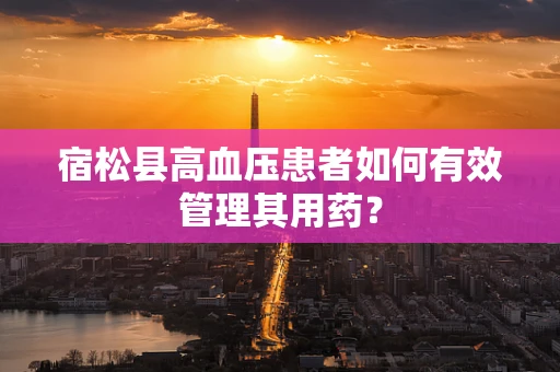 宿松县高血压患者如何有效管理其用药？