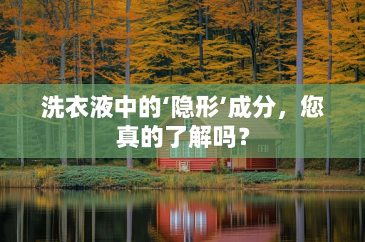 洗衣液中的‘隐形’成分，您真的了解吗？