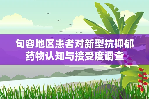 句容地区患者对新型抗抑郁药物认知与接受度调查