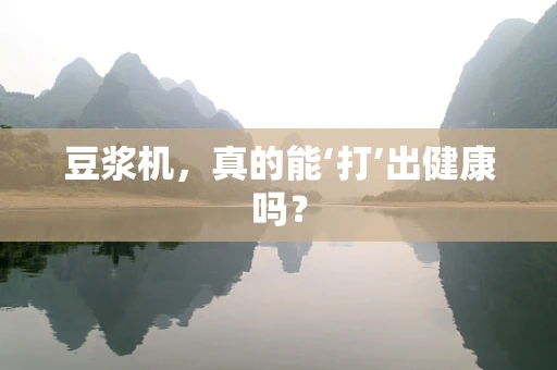 豆浆机，真的能‘打’出健康吗？