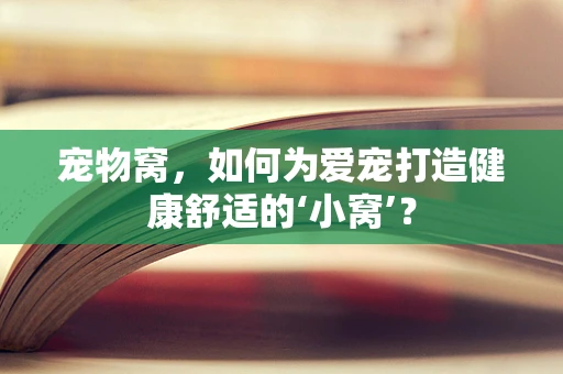 宠物窝，如何为爱宠打造健康舒适的‘小窝’？