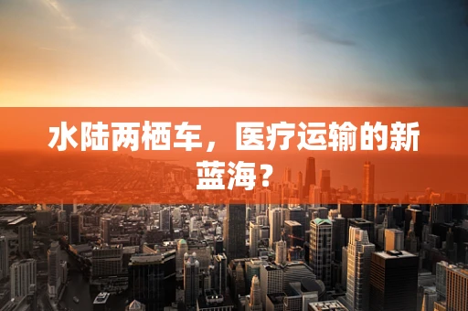 水陆两栖车，医疗运输的新蓝海？