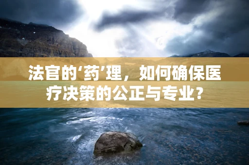 法官的‘药’理，如何确保医疗决策的公正与专业？