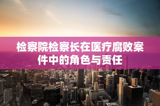 检察院检察长在医疗腐败案件中的角色与责任
