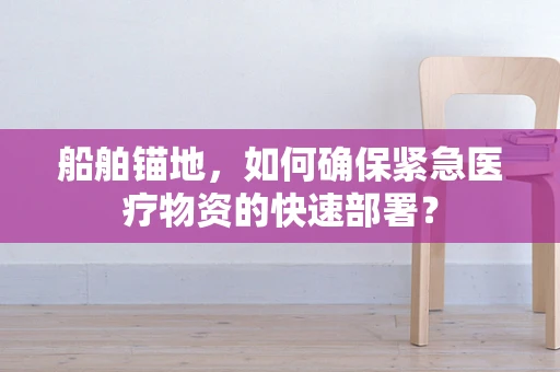 船舶锚地，如何确保紧急医疗物资的快速部署？