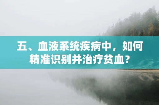 五、血液系统疾病中，如何精准识别并治疗贫血？