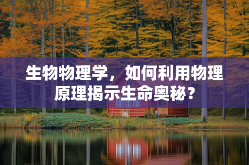 生物物理学，如何利用物理原理揭示生命奥秘？