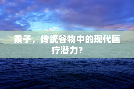 黍子，传统谷物中的现代医疗潜力？